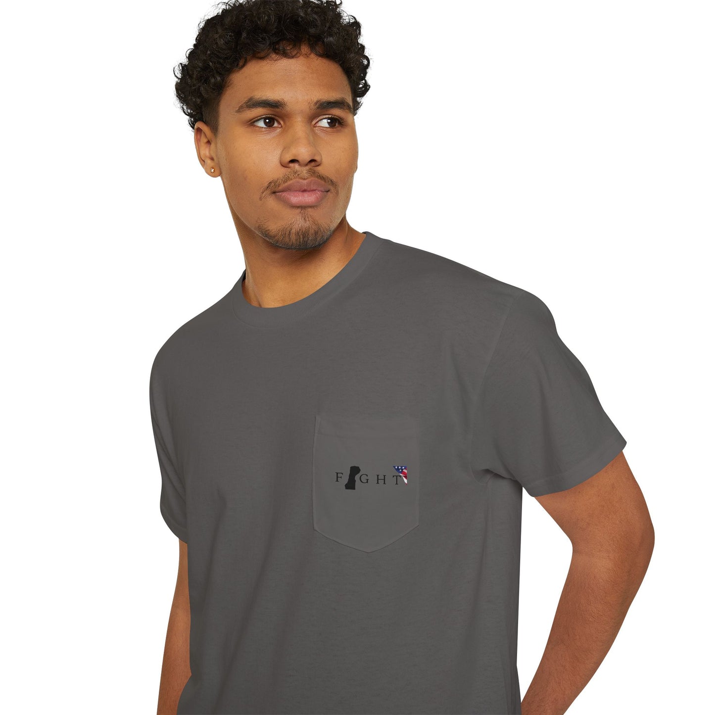 Trump Fight 713 Unisex Pocket T-Shirt Black Print