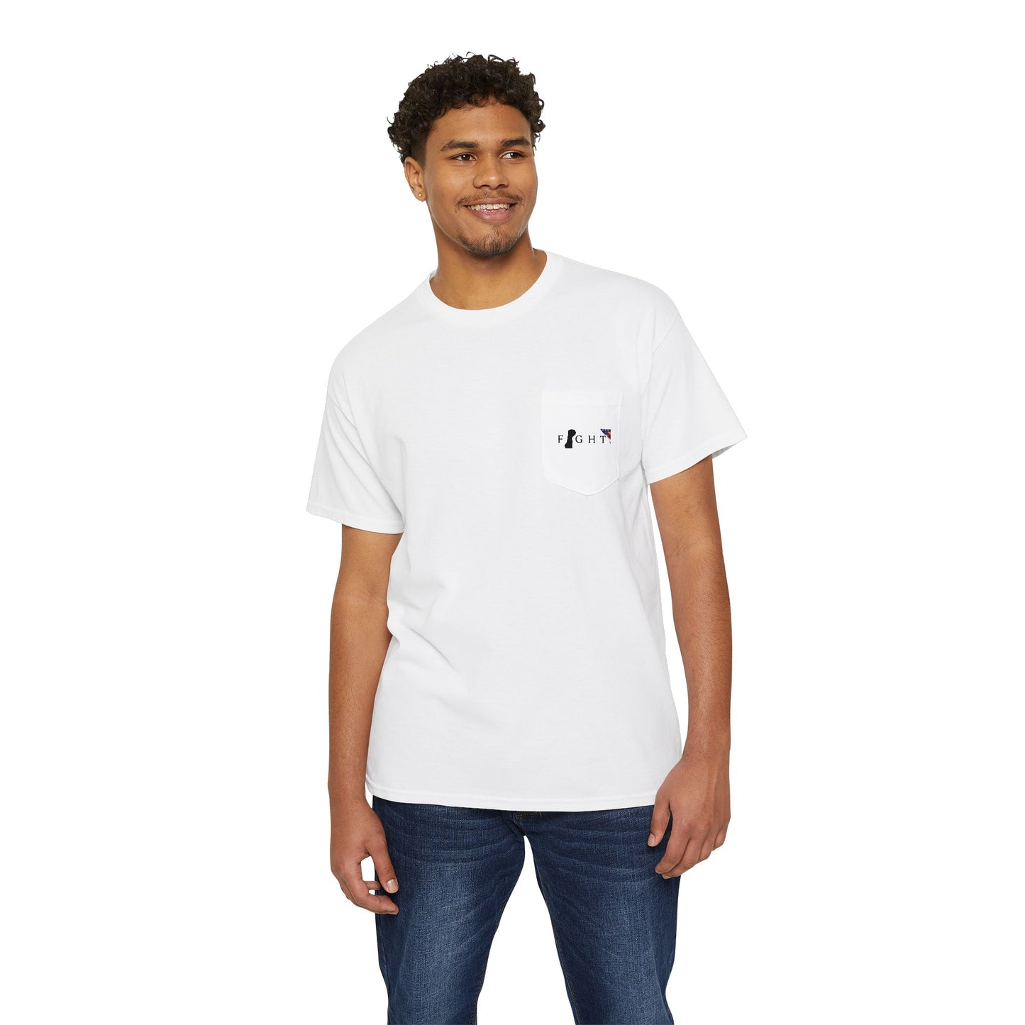 Trump Fight 713 Unisex Pocket T-Shirt Black Print