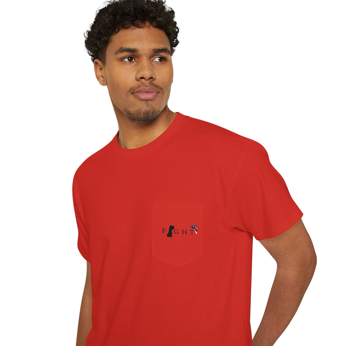 Trump Fight 713 Unisex Pocket T-Shirt Black Print