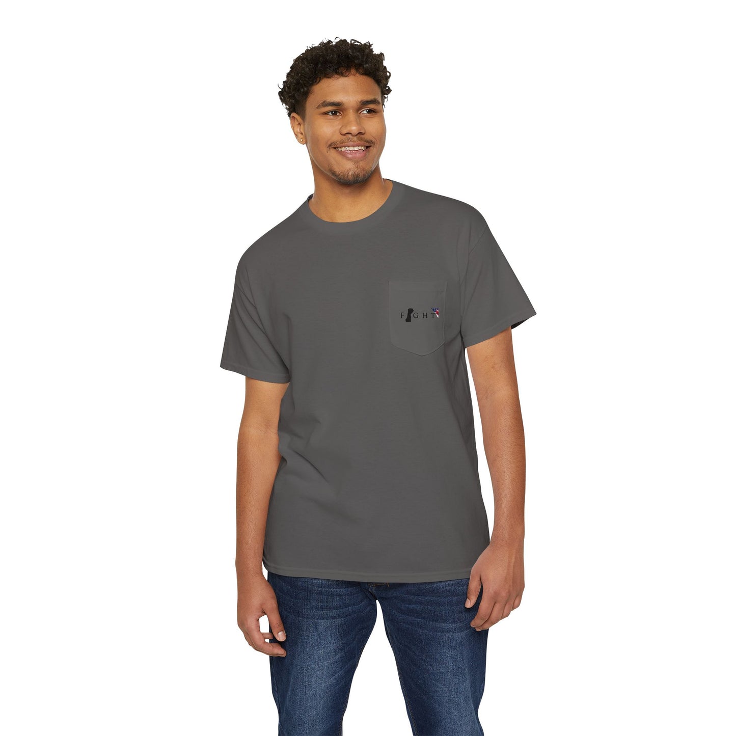Trump Fight 713 Unisex Pocket T-Shirt Black Print