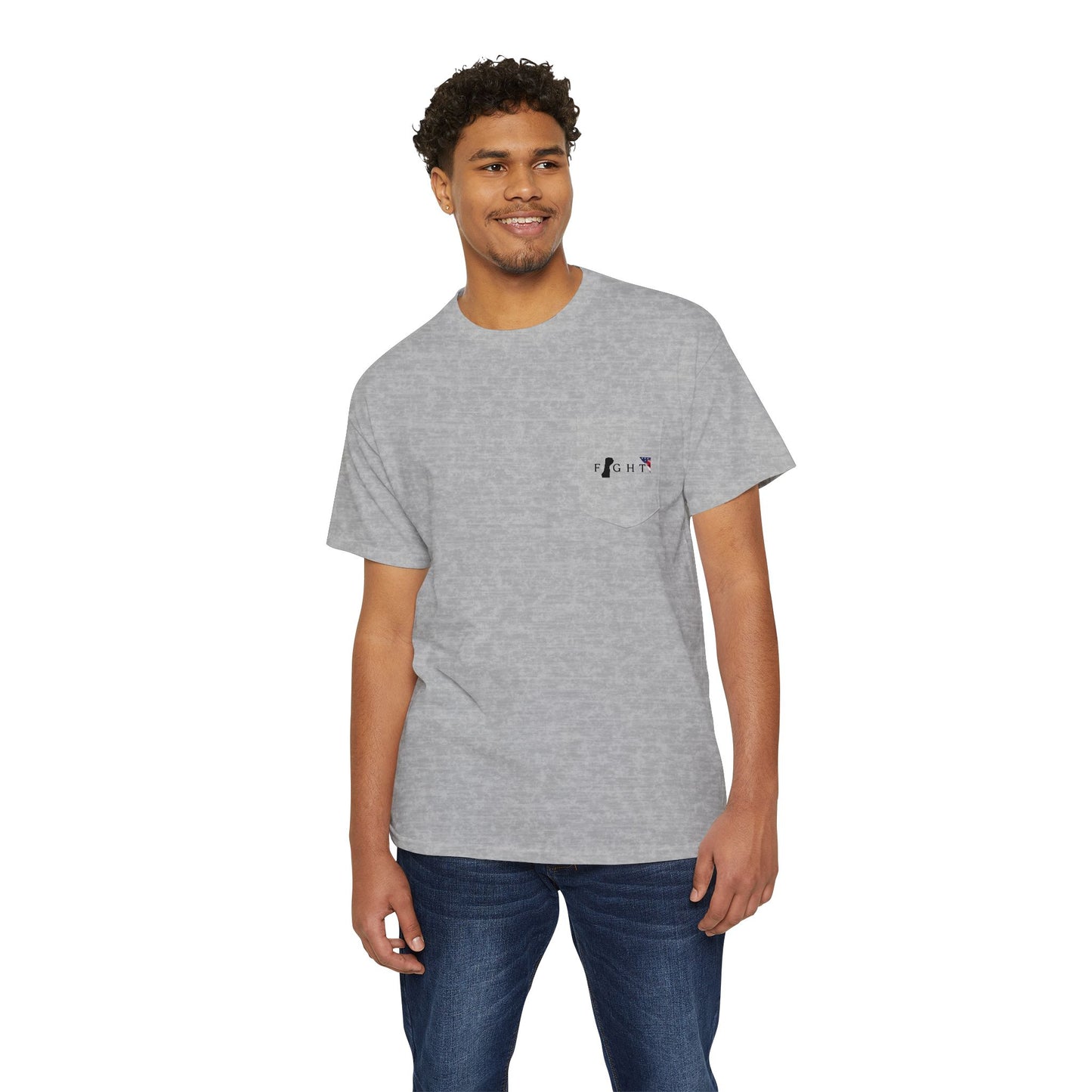 Trump Fight 713 Unisex Pocket T-Shirt Black Print