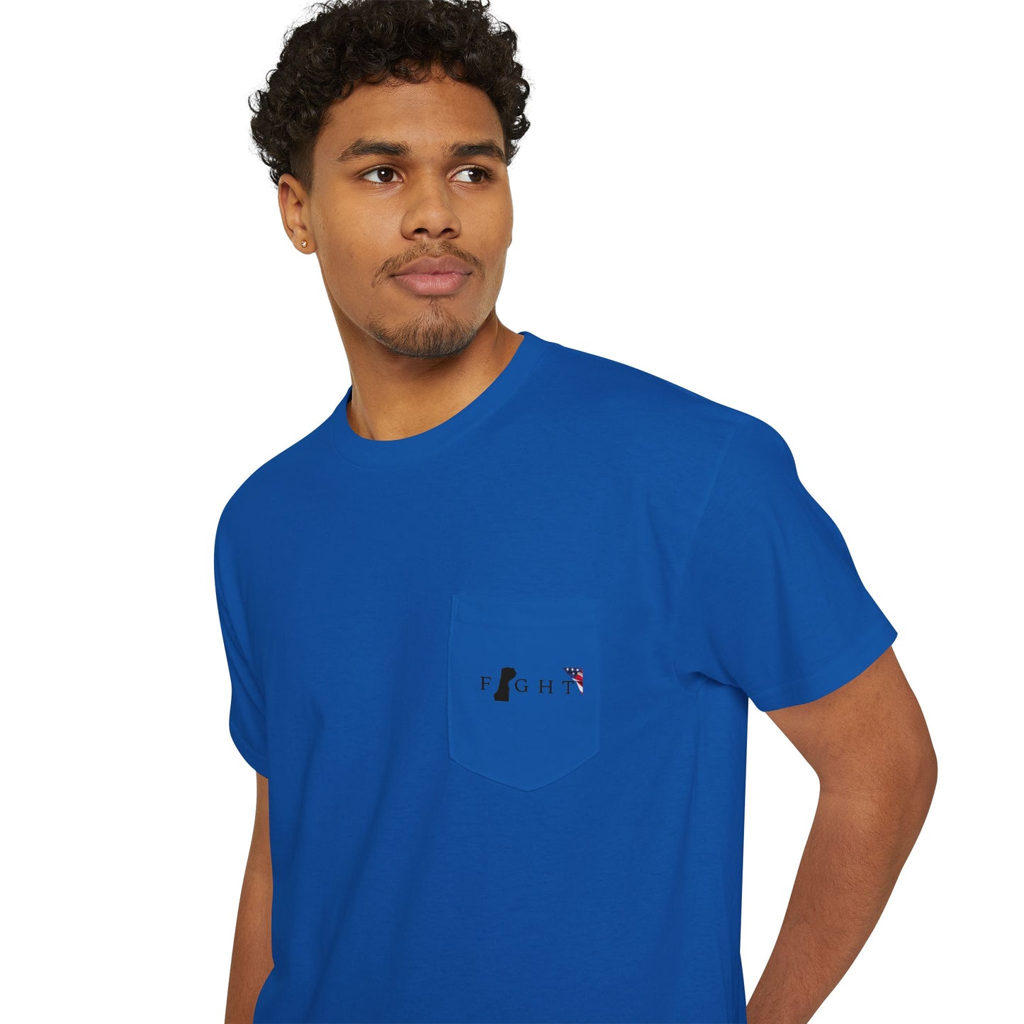 Trump Fight 713 Unisex Pocket T-Shirt Black Print