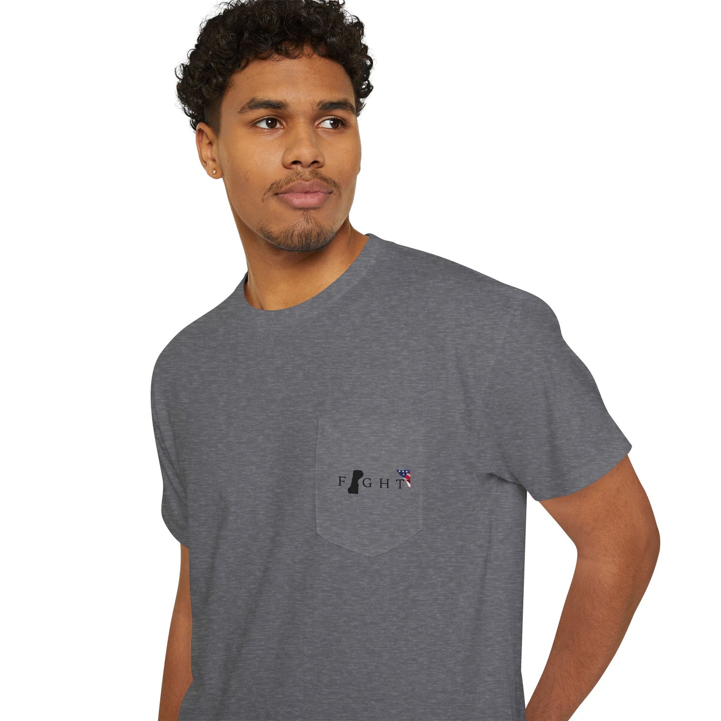 Trump Fight 713 Unisex Pocket T-Shirt Black Print