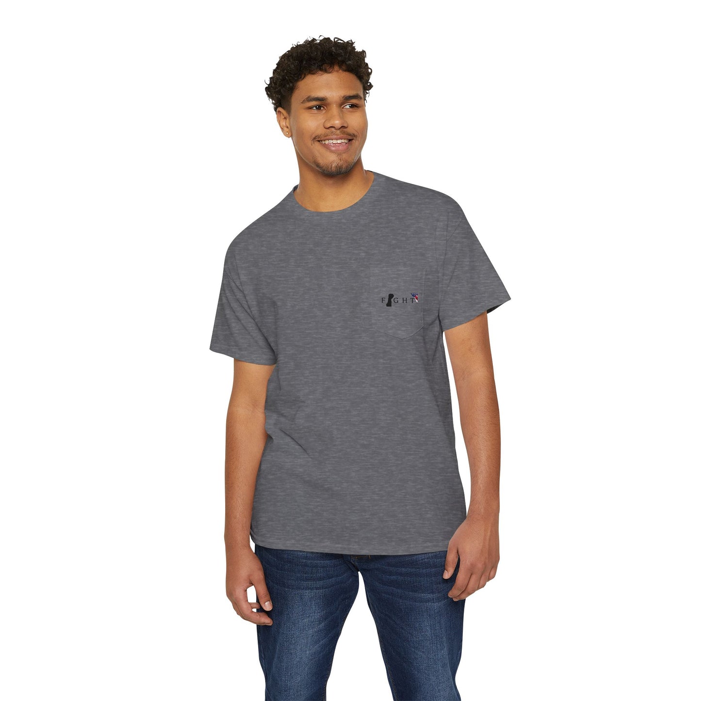 Trump Fight 713 Unisex Pocket T-Shirt Black Print