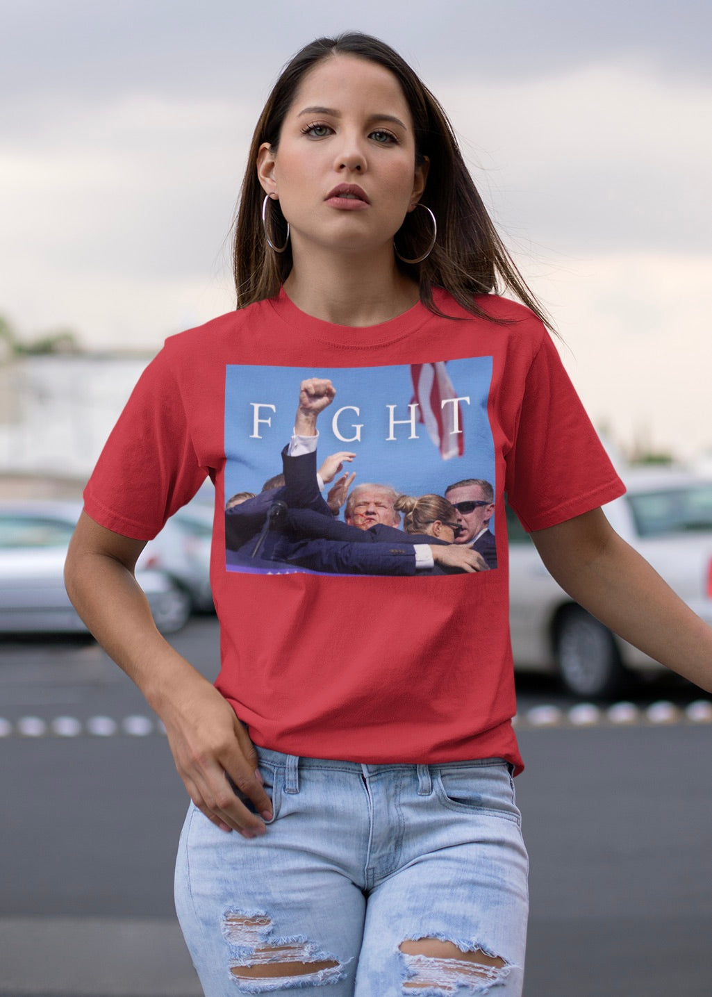 Trump Fight 713 Unisex T-Shirt Red