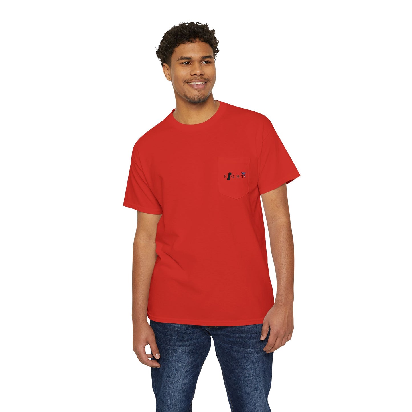 Trump Fight 713 Unisex Pocket T-Shirt Black Print