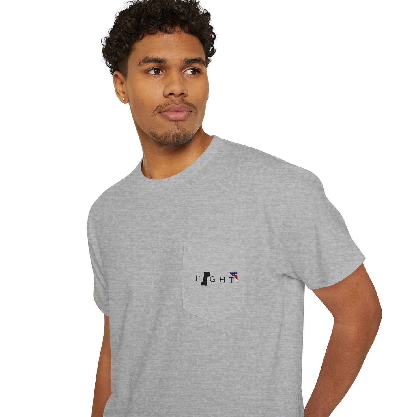 Trump Fight 713 Unisex Pocket T-Shirt Black Print