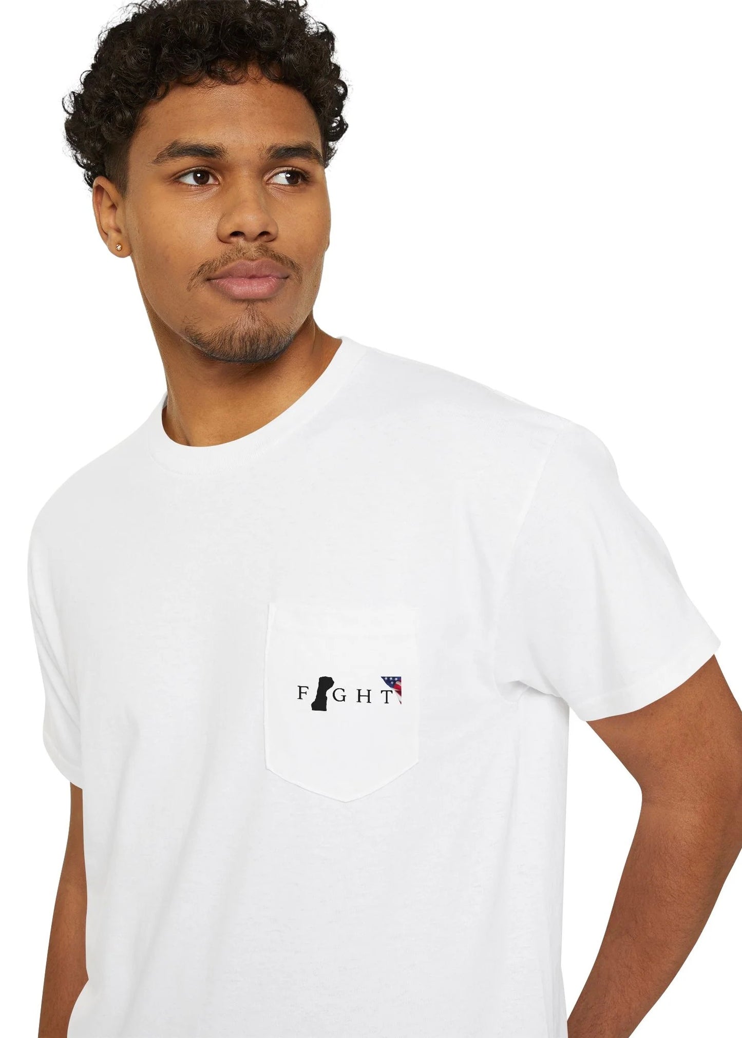 Trump Fight 713 Unisex Pocket T-Shirt Black Print