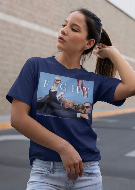 Trump Fight 713 Unisex T-Shirt Navy